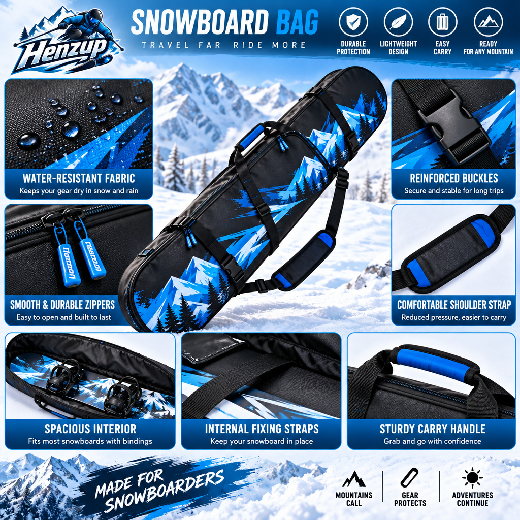 HENZUP Padded Snowboard Travel Bag