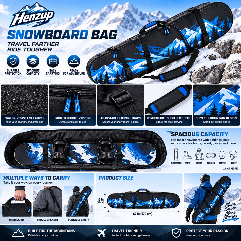 HENZUP Padded Snowboard Travel Bag