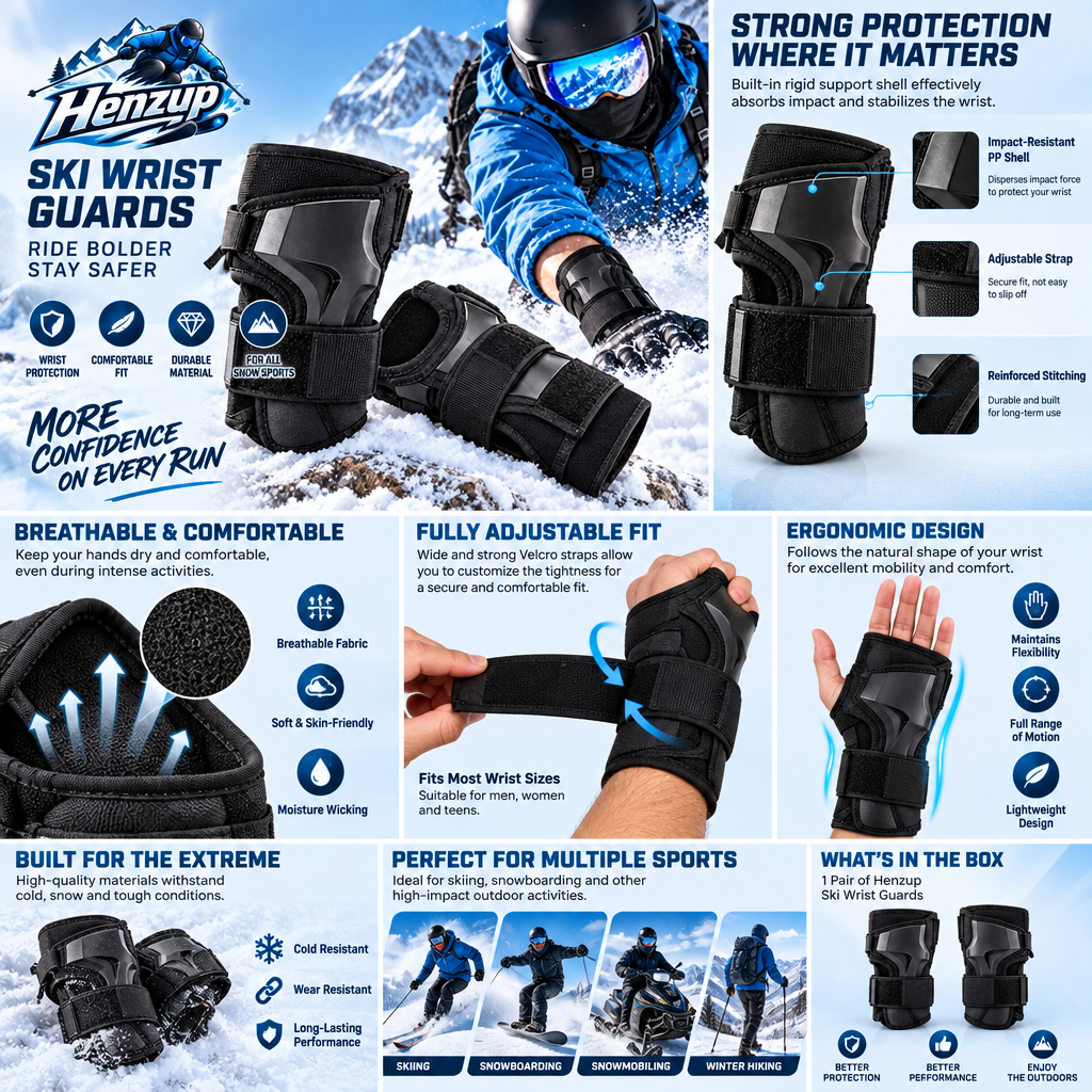 HENZUP Snowboard Wrist Guard Set
