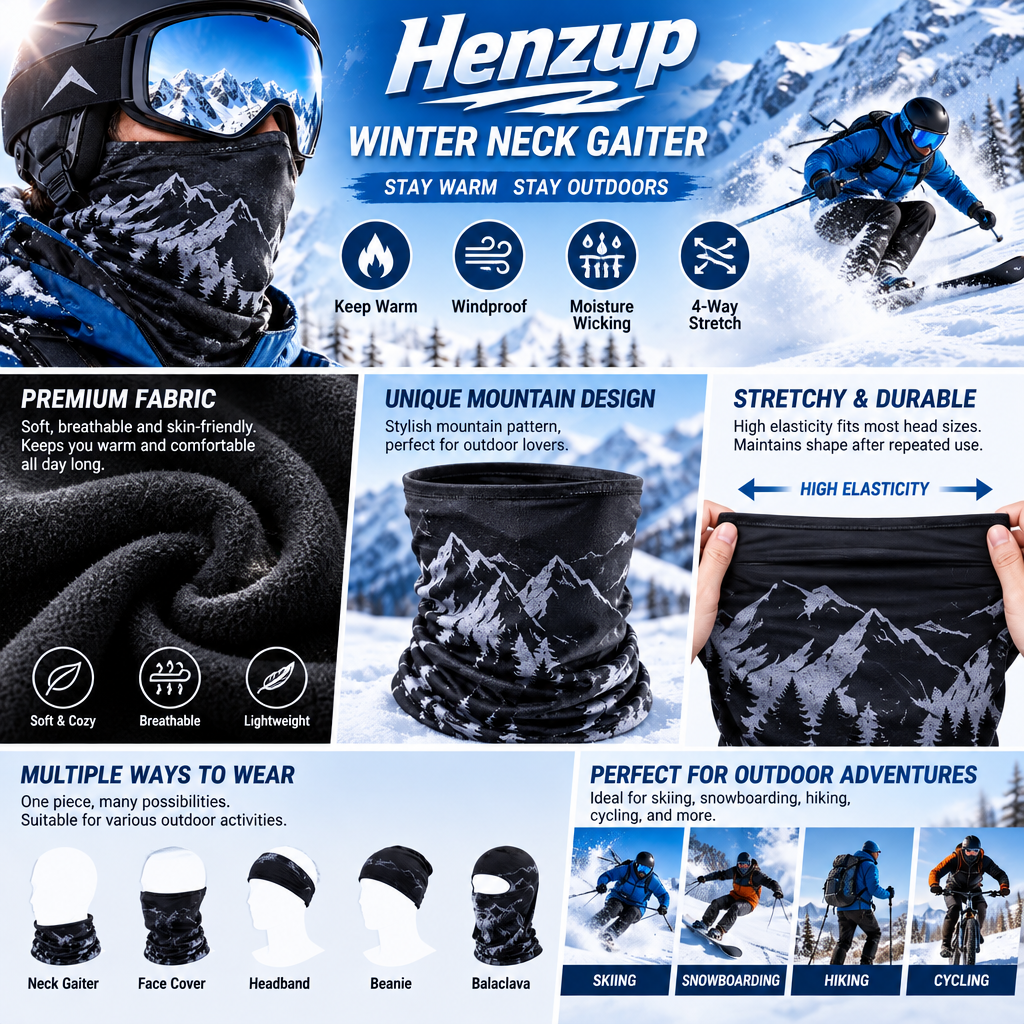 HENZUP Mountain Print Neck Gaiter