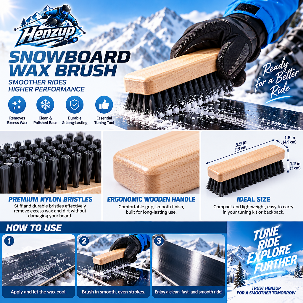 HENZUP Snowboard Wax Brush