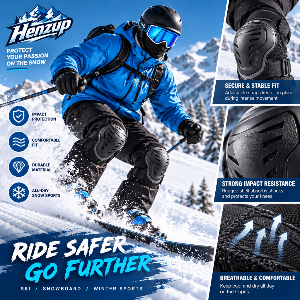 HENZUP Snow Sports Knee Pad Set