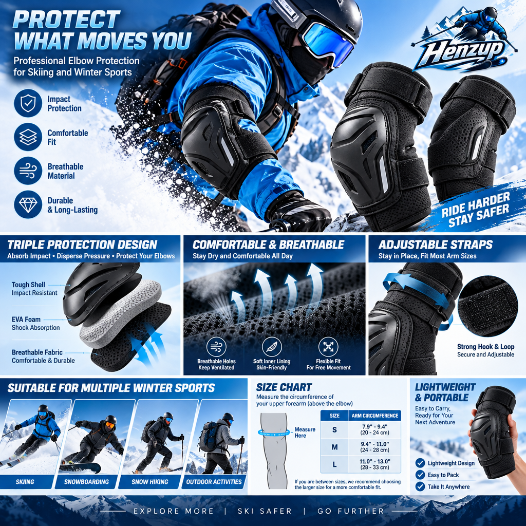HENZUP Snow Sports Elbow Pad Set
