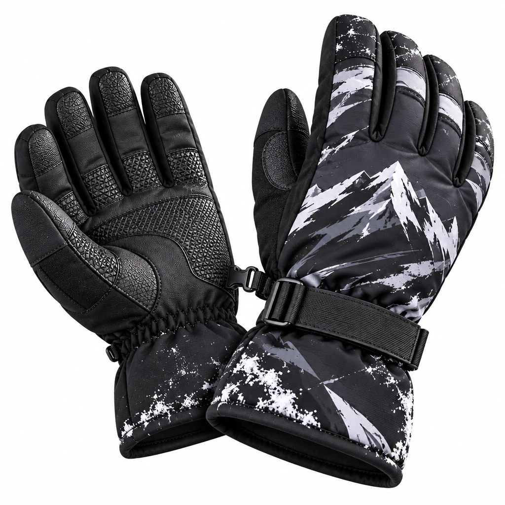 HENZUP Mountain Print Ski Gloves