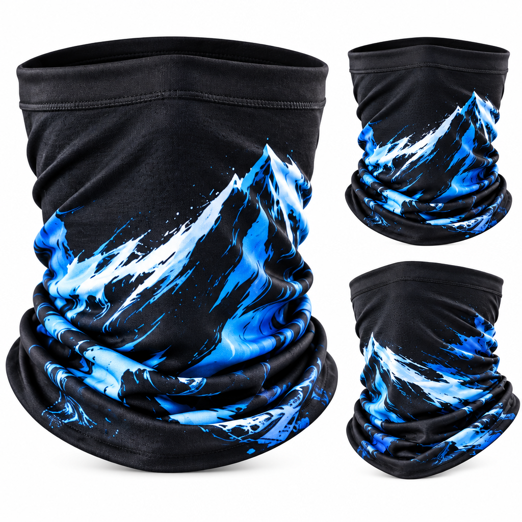 HENZUP Blue Mountain Print Neck Gaiter